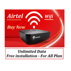 Airtel Wifi Unlimited Data and free installation