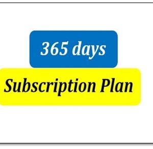 1 Year Subscription - Valid 365 days only