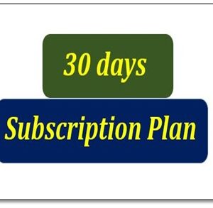 Monthly Subscription - Valid 30 days only